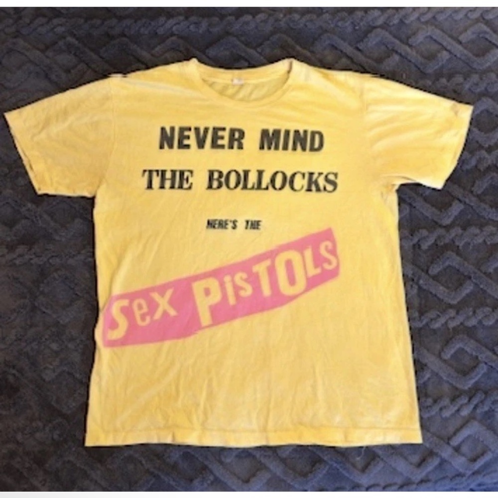 RARE❗️SEX PISTOLS Vintage 80s Band Tee T Shirt Yellow Punk VTG 1980s